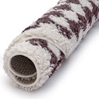 Moodi Shaggy Purple/White Checkered Rug | Rectangular | Round The Rugs