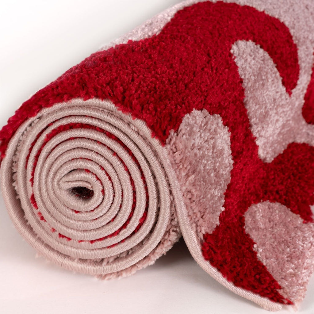 Joli Red & Pink Doodle Rug | Rectangular | 80x150cm − 200x290cm The Rugs