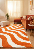 Joli Wave Orange & White Rug | Rectangular | 80x150cm − 200x290cm The Rugs