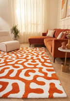 Joli Orange & White Doodle Rug | Rectangular | 80x150cm − 200x290cm The Rugs
