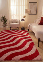 Joli Wave Red & Pink Rug | Rectangular | 80x150cm − 200x290cm The Rugs