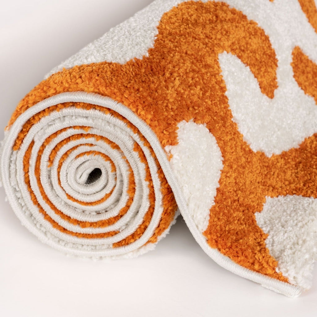 Joli Orange & White Doodle Rug | Rectangular | 80x150cm − 200x290cm The Rugs