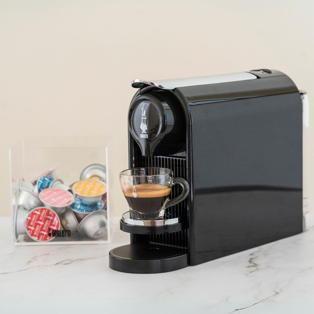 Bialetti CF92 Gioia Plus − Black Coffee Capsule Machine Brew Italia