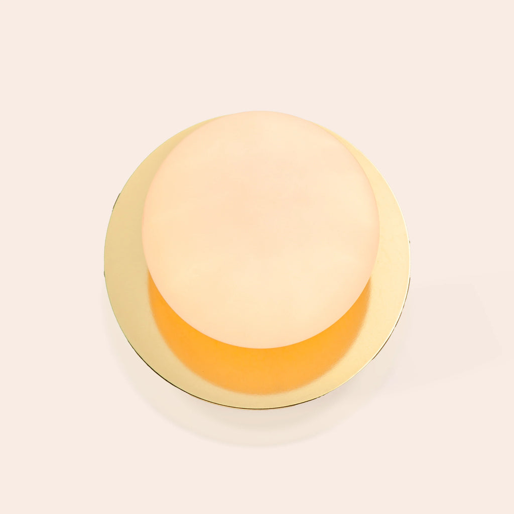 Brass opal disk cordless table lamp houseof KEFINO