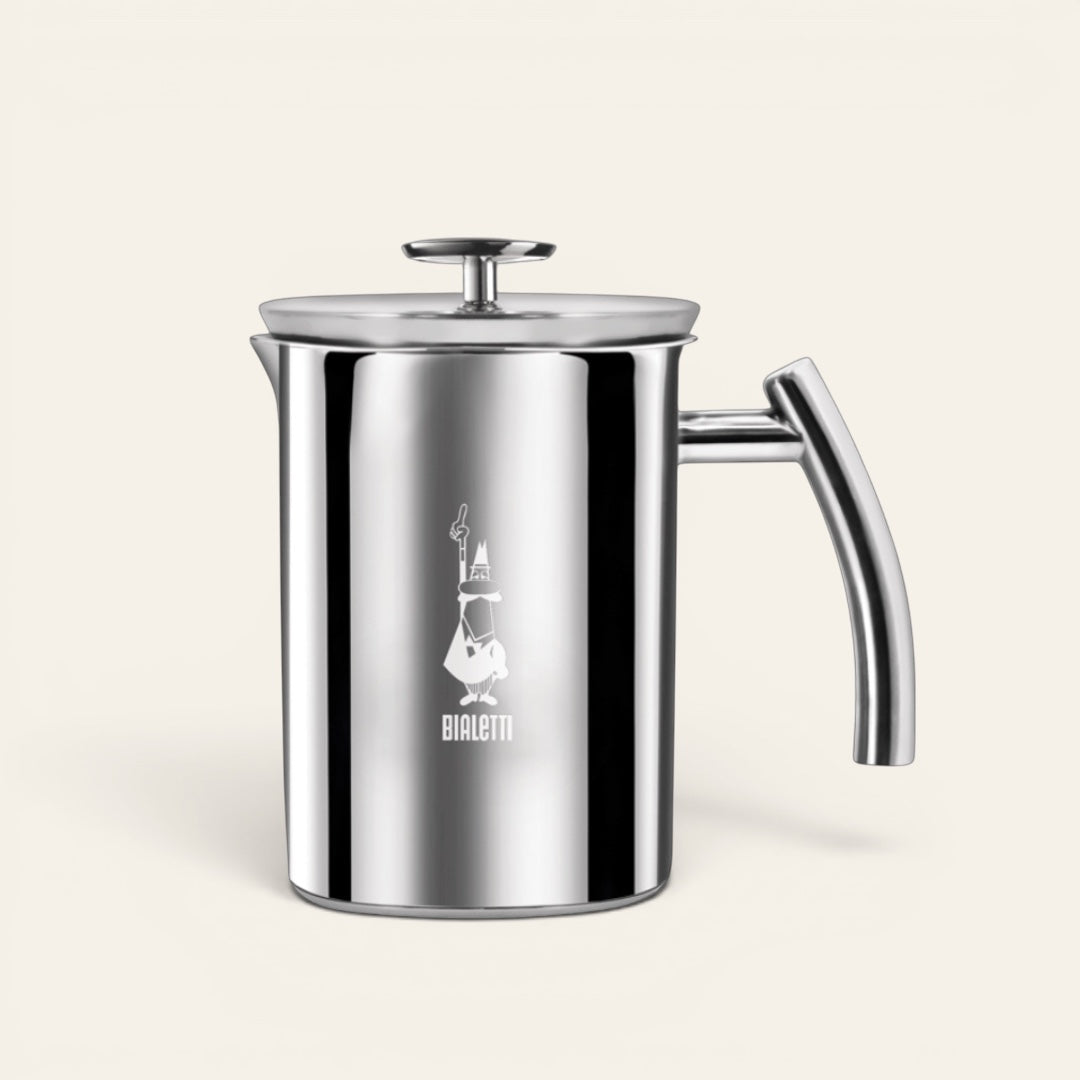 Bialetti Manual Milk Frother | Stainless Steel | 300ml Brew Italia