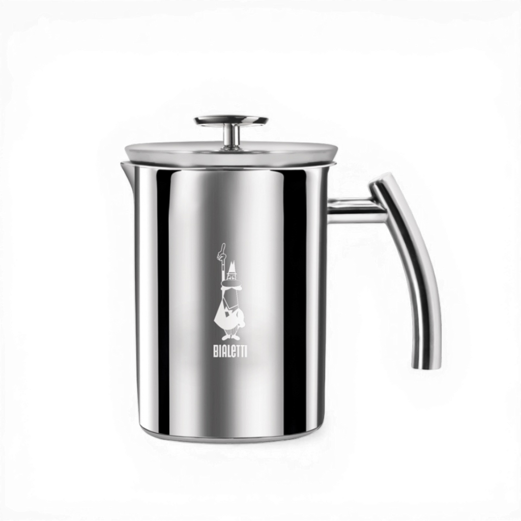 Bialetti Manual Milk Frother | Stainless Steel | 300ml Brew Italia