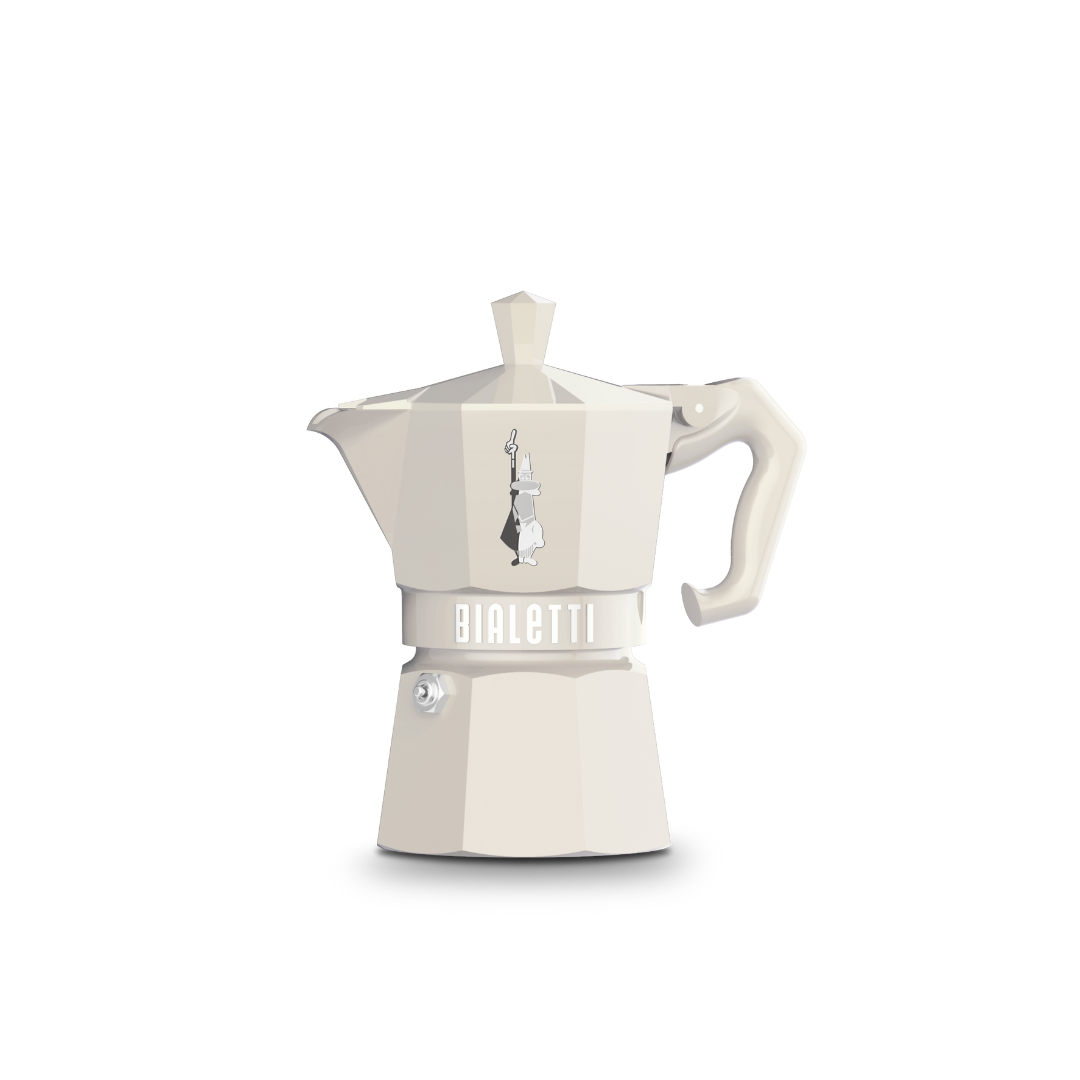 Bialetti Moka Express Exclusive | 3 or 6 cup | Red/ Blue/ Black/ Cream/ Green 3 Cup Cream Brew Italia