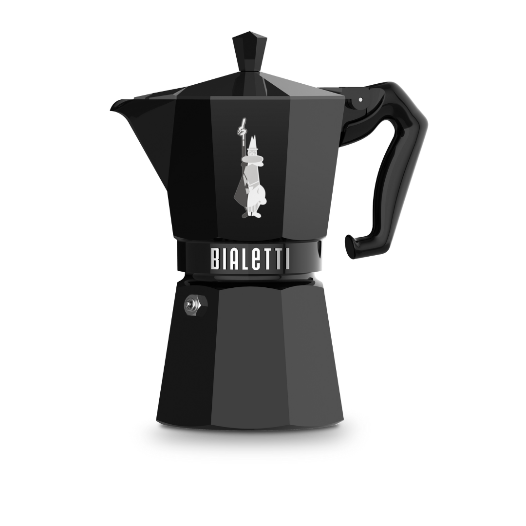 Bialetti Moka Express Exclusive | 3 or 6 cup | Red/ Blue/ Black/ Cream/ Green 6 Cup Black Brew Italia