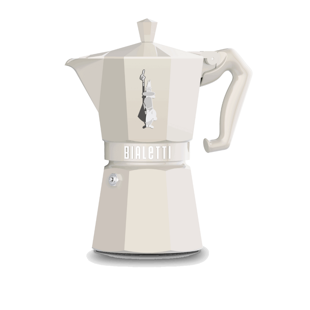 Bialetti Moka Express Exclusive | 3 or 6 cup | Red/ Blue/ Black/ Cream/ Green 6 Cup Cream Brew Italia
