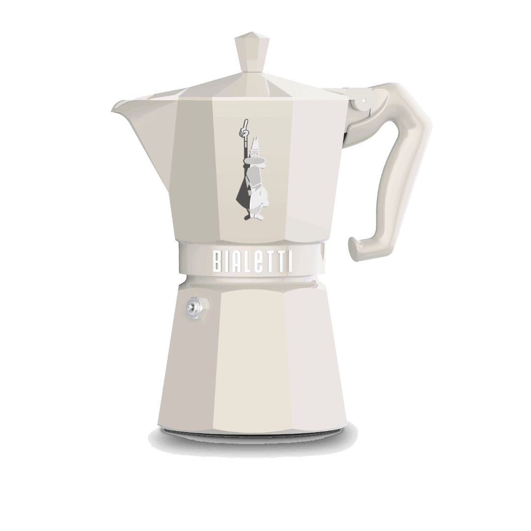 Bialetti Moka Express Exclusive | 3 or 6 cup | Red/ Blue/ Black/ Cream/ Green 6 Cup Cream Brew Italia