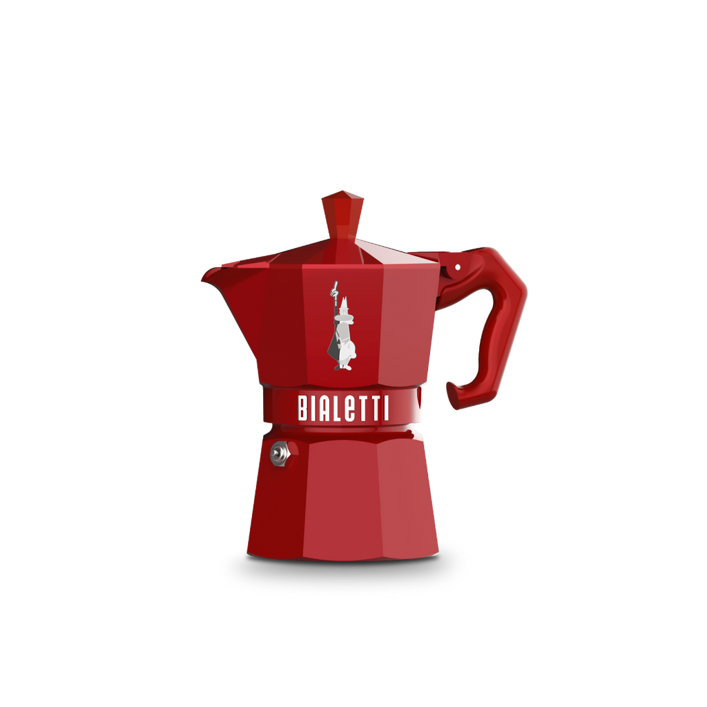 Bialetti Moka Express Exclusive | 3 or 6 cup | Red/ Blue/ Black/ Cream/ Green 3 Cup Red Brew Italia