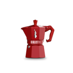 Bialetti Moka Express Exclusive | 3 or 6 cup | Red/ Blue/ Black/ Cream/ Green 3 Cup Red Brew Italia