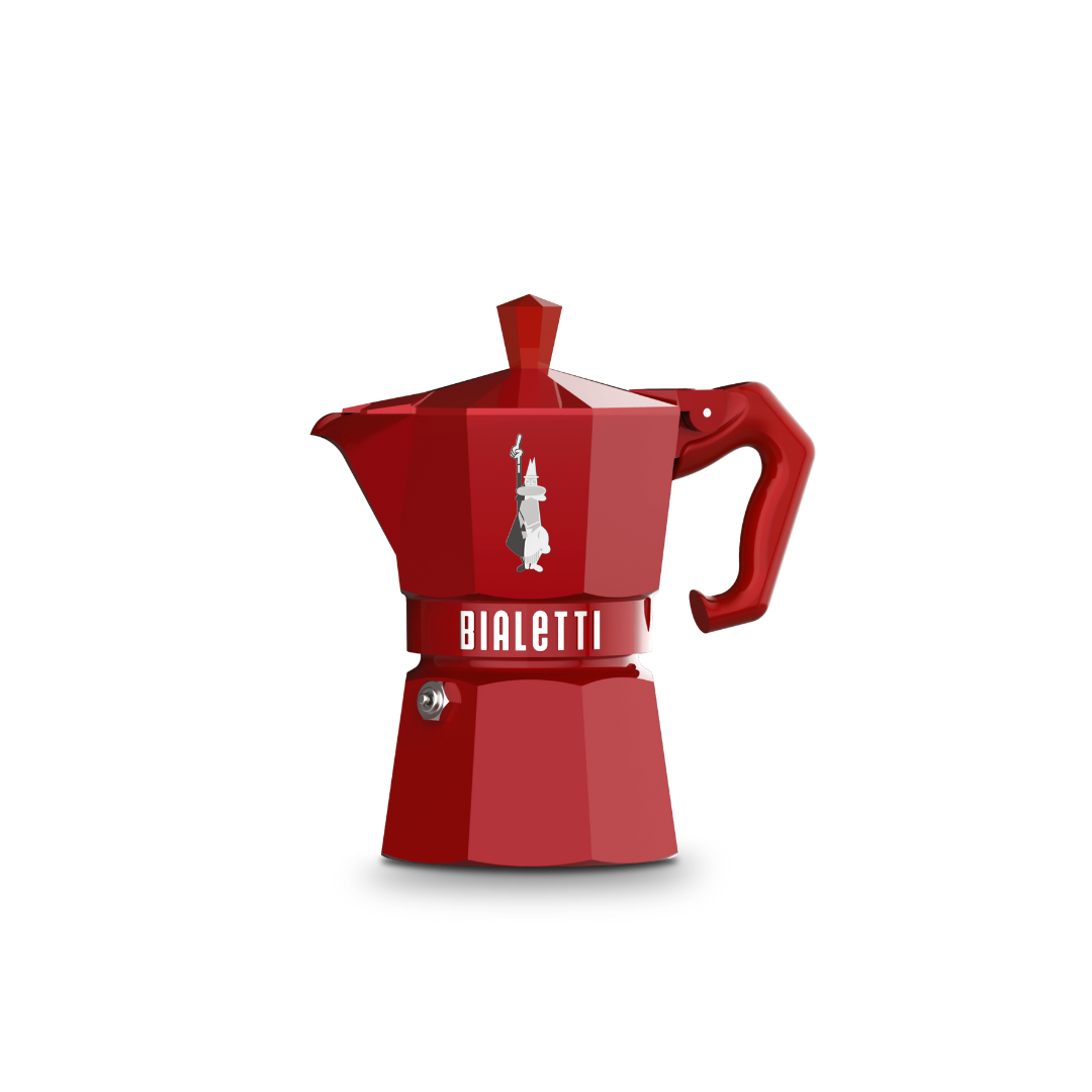 Bialetti Moka Express Exclusive | 3 or 6 cup | Red/ Blue/ Black/ Cream/ Green 3 Cup Red Brew Italia
