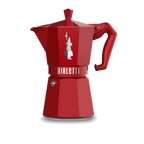 Bialetti Moka Express Exclusive | 3 or 6 cup | Red/ Blue/ Black/ Cream/ Green 6 Cup Red Brew Italia