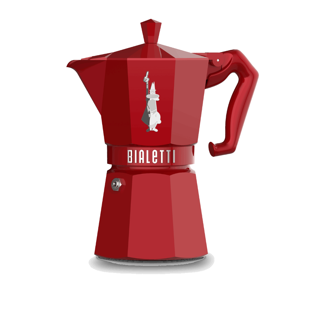 Bialetti Moka Express Exclusive | 3 or 6 cup | Red/ Blue/ Black/ Cream/ Green 6 Cup Red Brew Italia