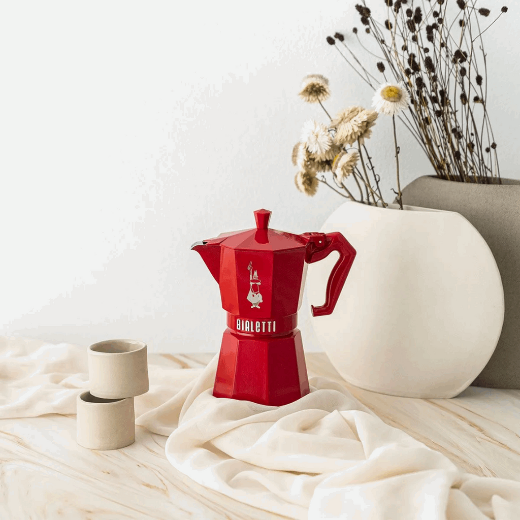 Bialetti Moka Express Exclusive | 3 or 6 cup | Red/ Blue/ Black/ Cream/ Green Brew Italia