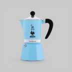 Bialetti Rainbow Aluminium Stovetop Coffee Maker | 3 or 6 cup | Red or Light Blue Brew Italia