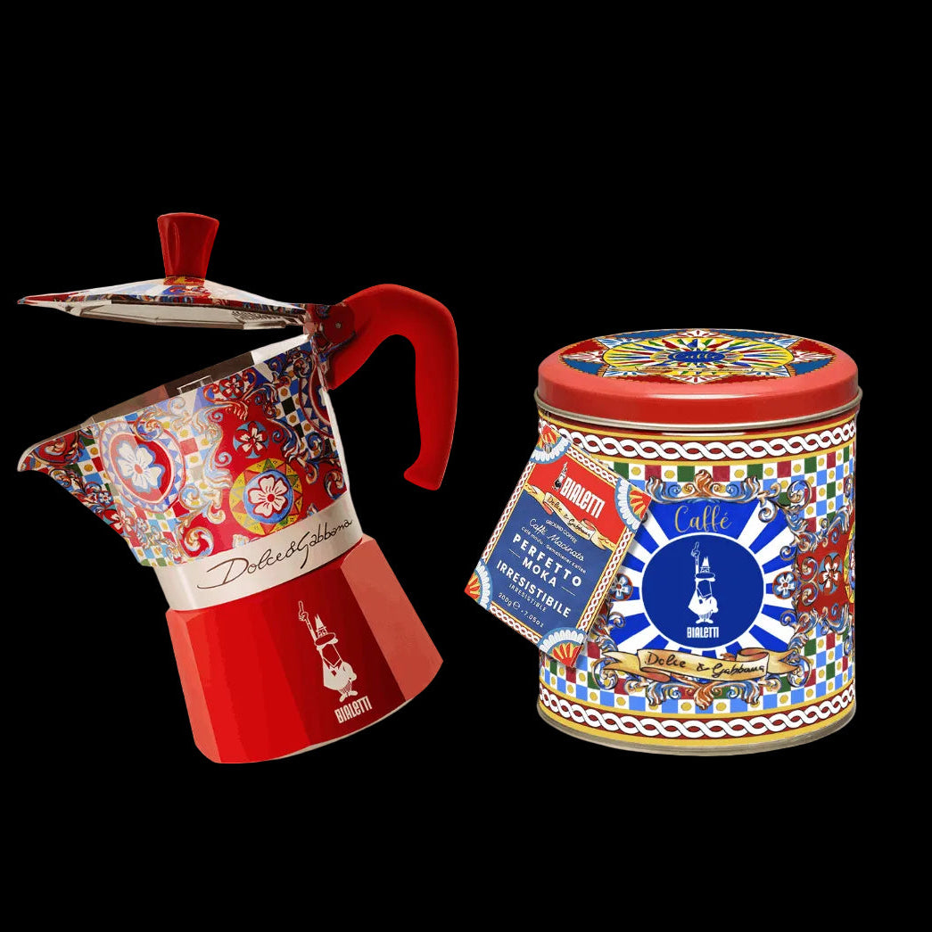 Bialetti X Dolce&Gabbana Sicilian Cart Gift Set (Moka 3 Cup and Coffee) Brew Italia