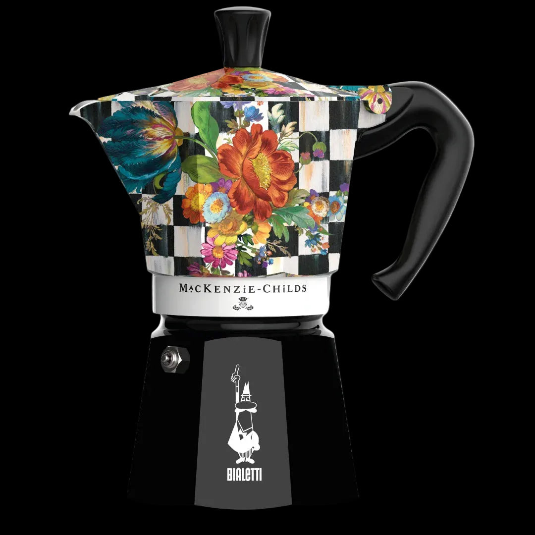 Bialetti X Mackenzie Childs Moka Express | 3 or 6 cup | Black 6 Cup (250ml) Brew Italia