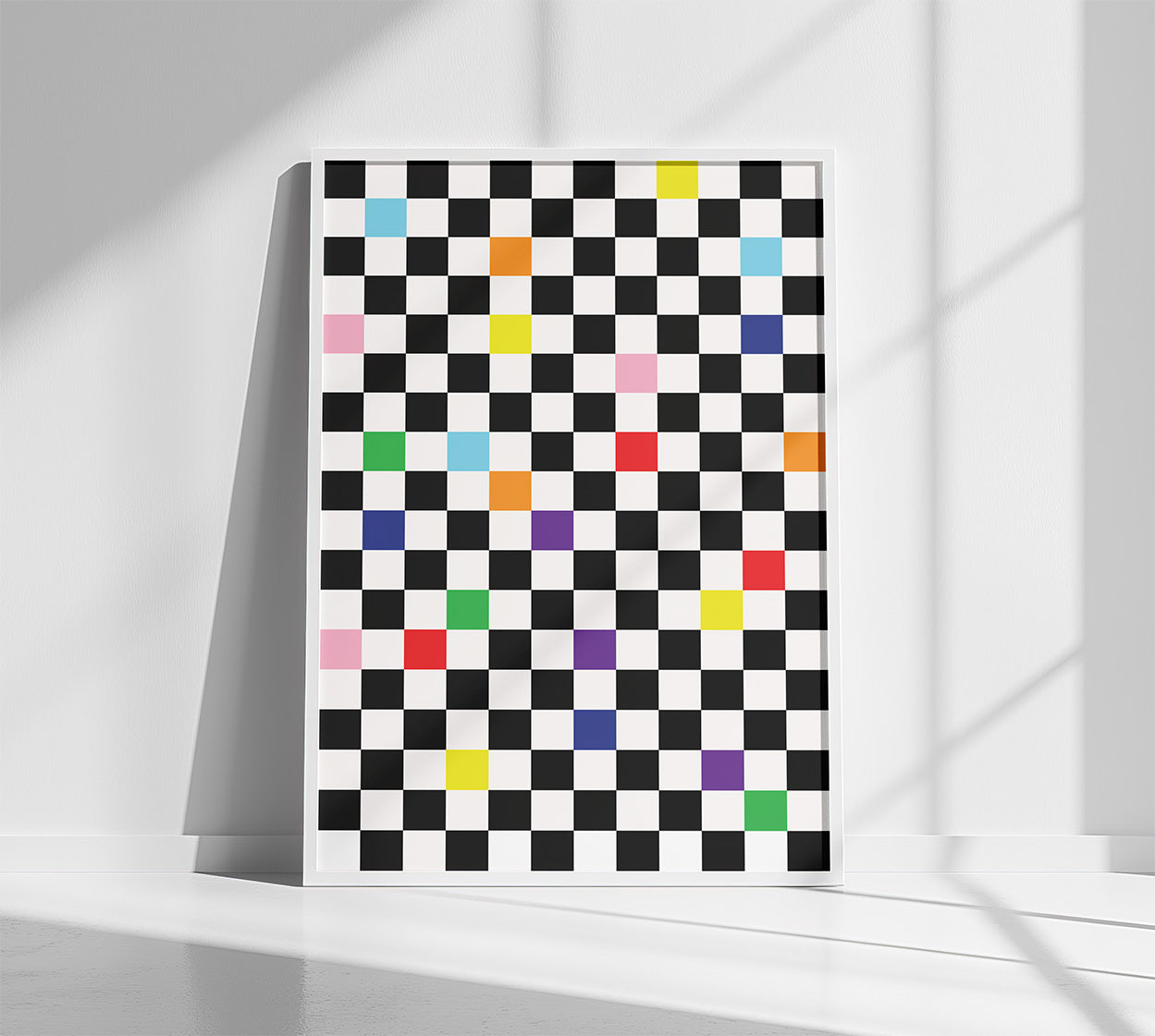 Checkmate Poster in white frame