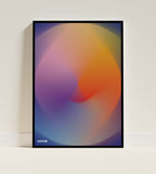 Colour Gradient Blur Poster in a Black Frame