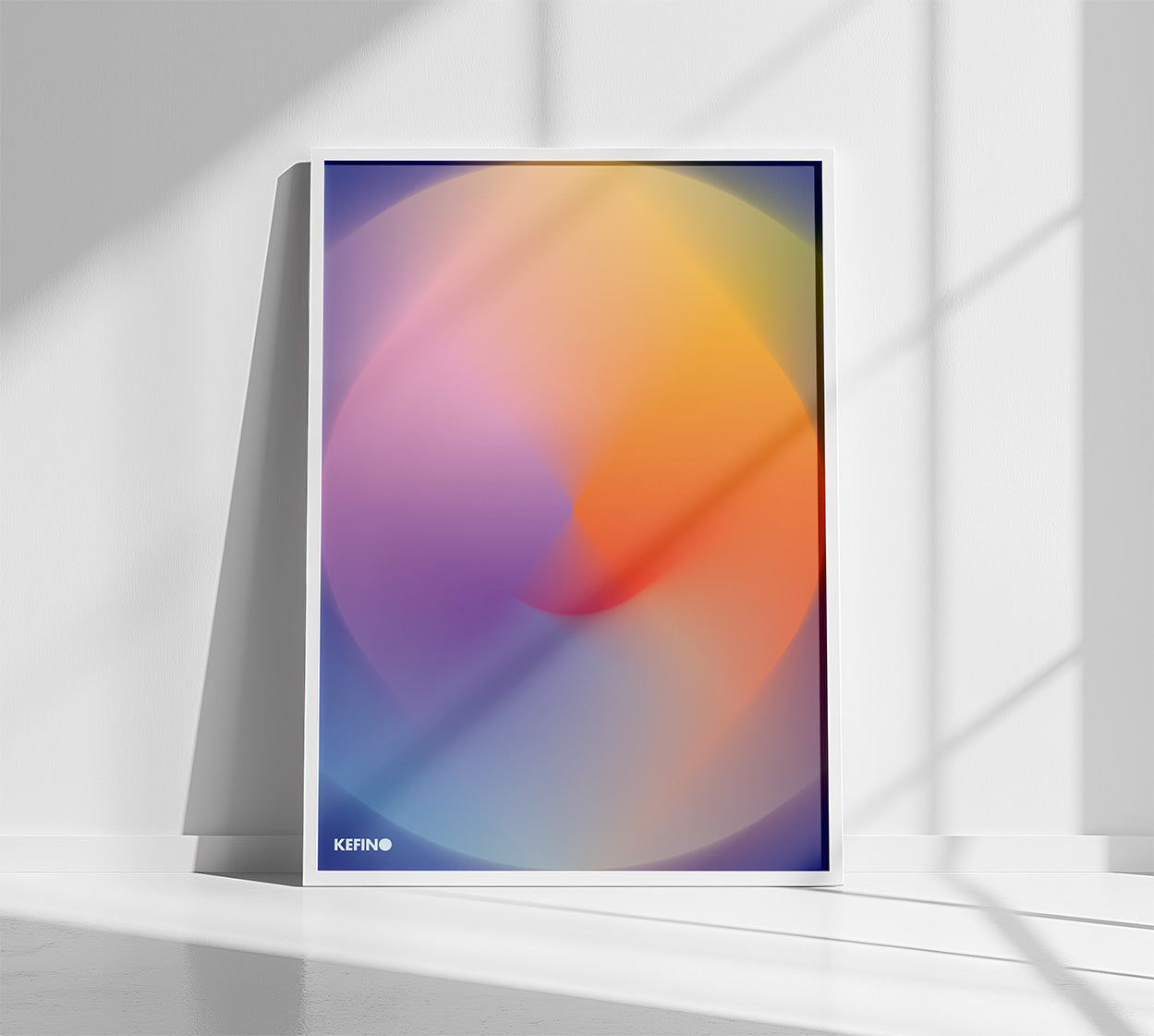 Colour Gradient Blur Poster in a white frame