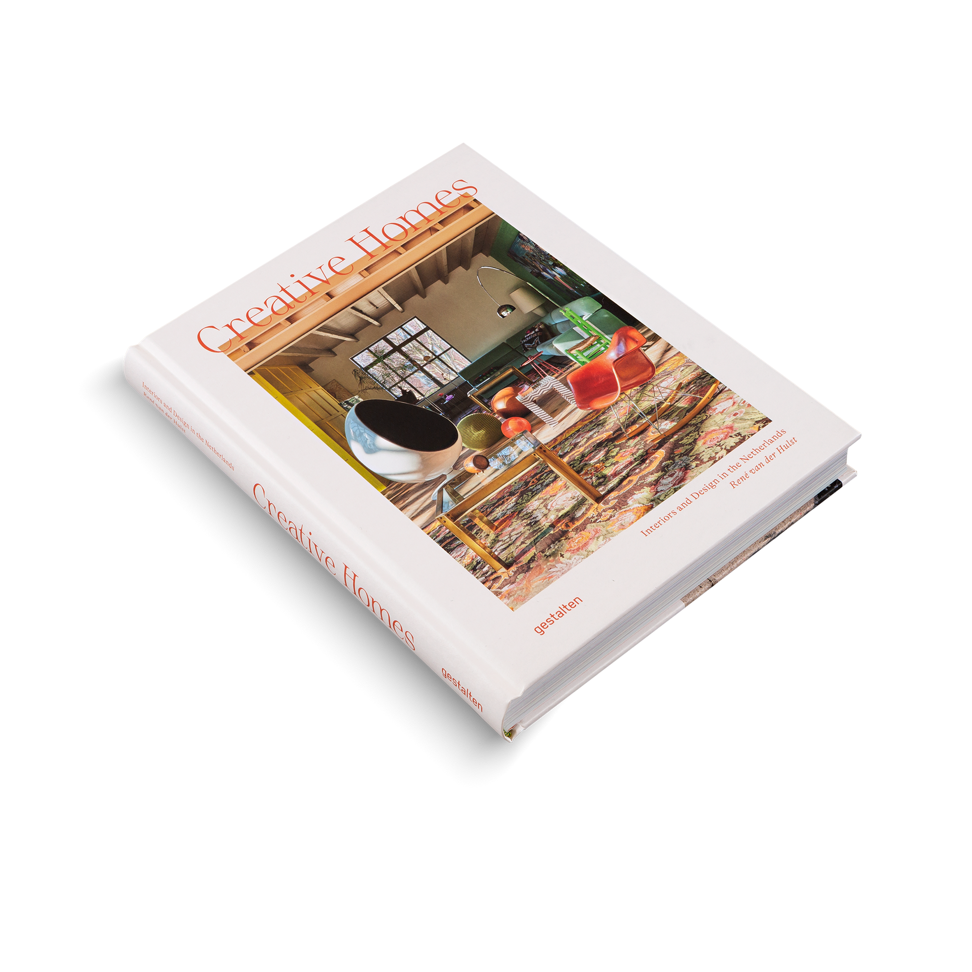 Book titled 'Creative Homes' on a white background