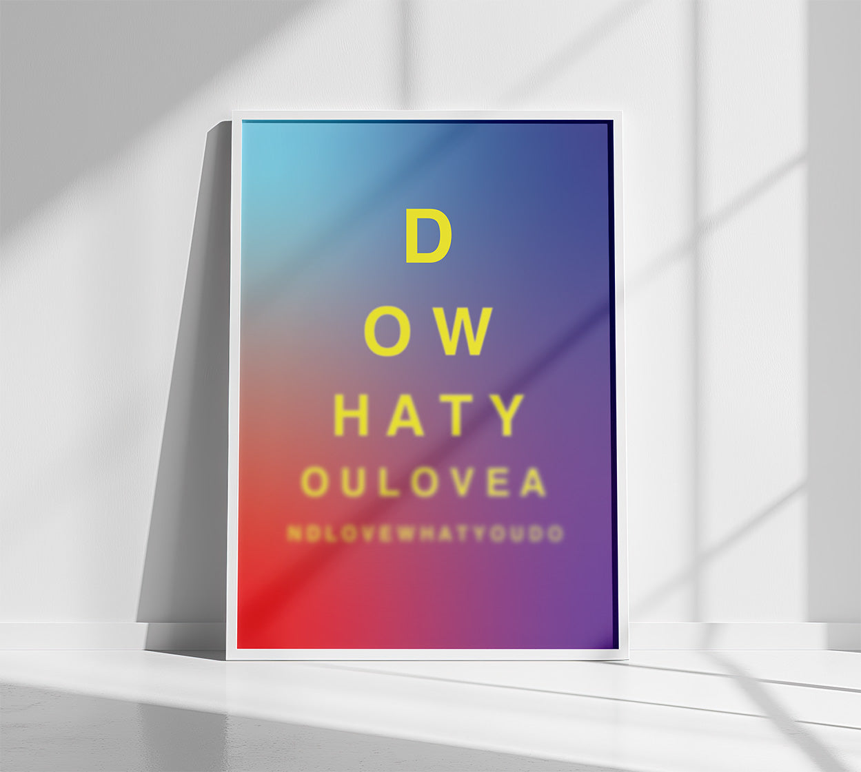 Do What You Love Poster in White Frame