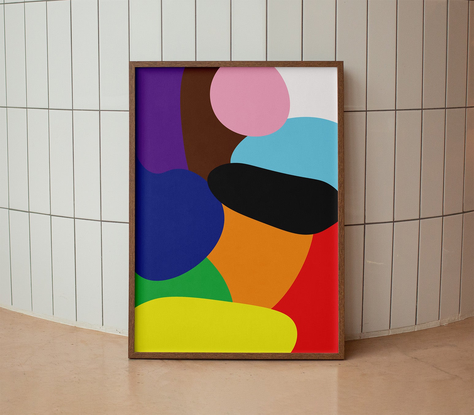Humanity Rainbow Poster in wooden frame