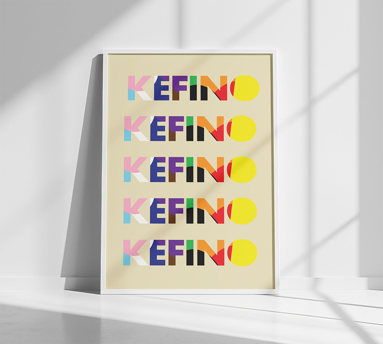 KEFINO Logo Poster in White Frame