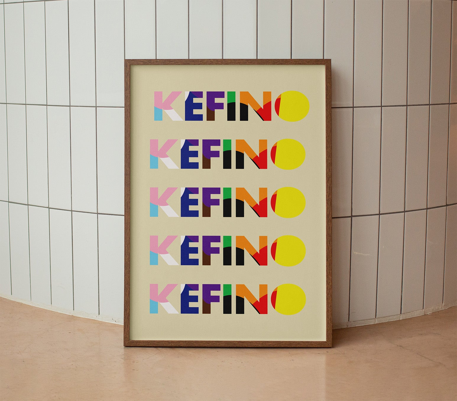 KEFINO Logo Poster in Wooden Frame