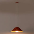 Burnt Orange Pleat Pendant Ceiling Light − Large − Houseof X Emma Gurner houseof.com