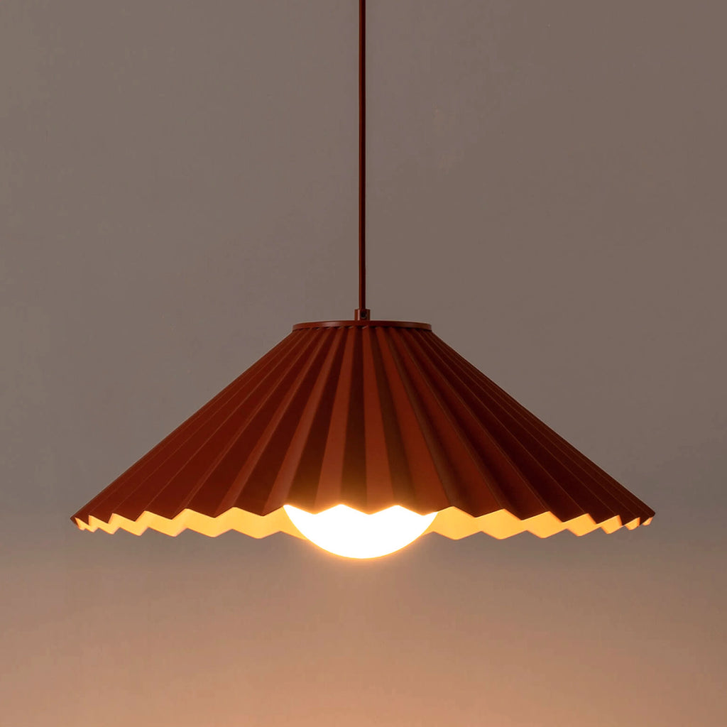 Burnt Orange Pleat Pendant Ceiling Light − Large − Houseof X Emma Gurner houseof.com