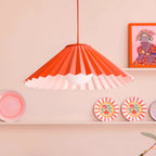 Burnt Orange Pleat Pendant Ceiling Light − Large − Houseof X Emma Gurner houseof.com
