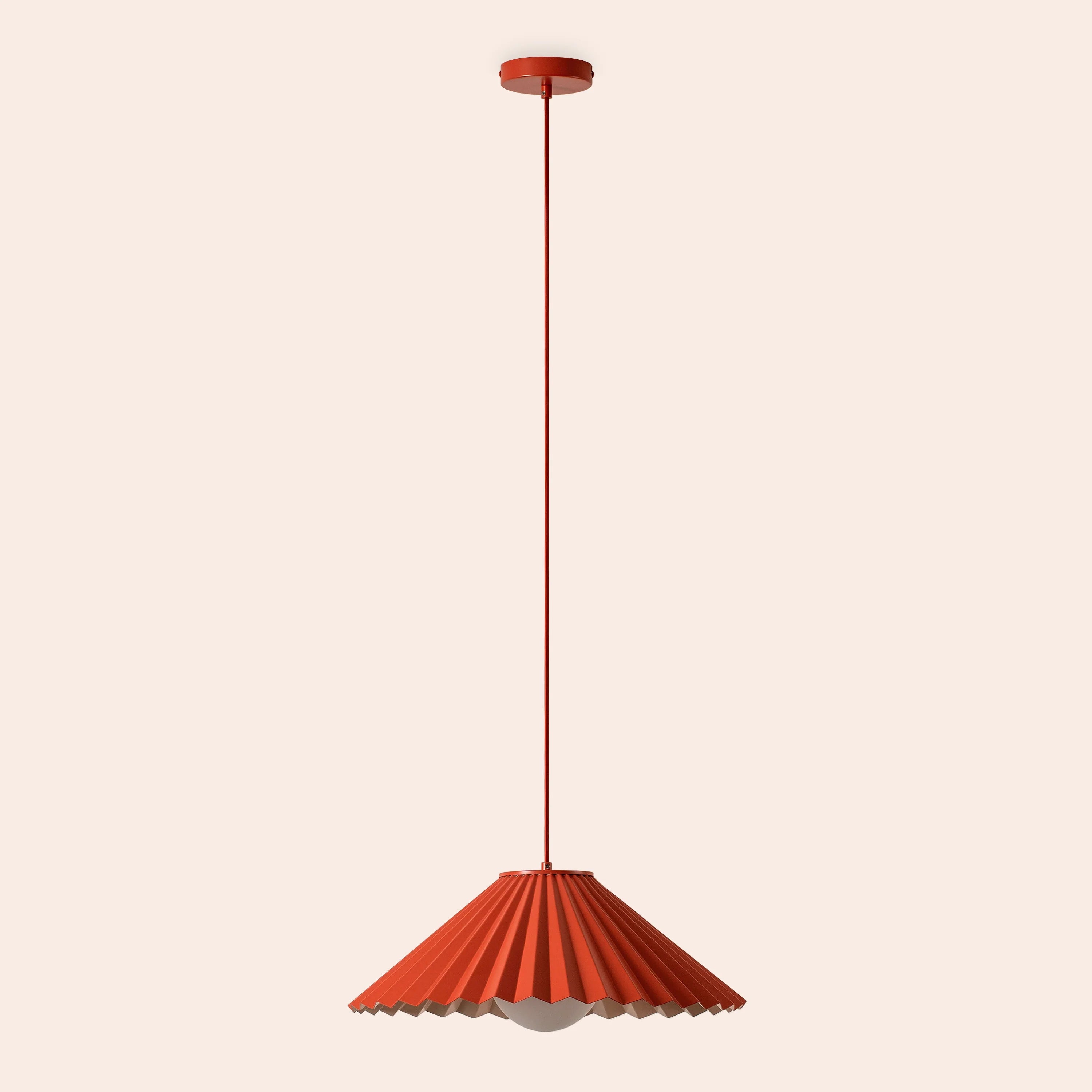 Burnt Orange Pleat Pendant Ceiling Light − Large − Houseof X Emma Gurner houseof.com
