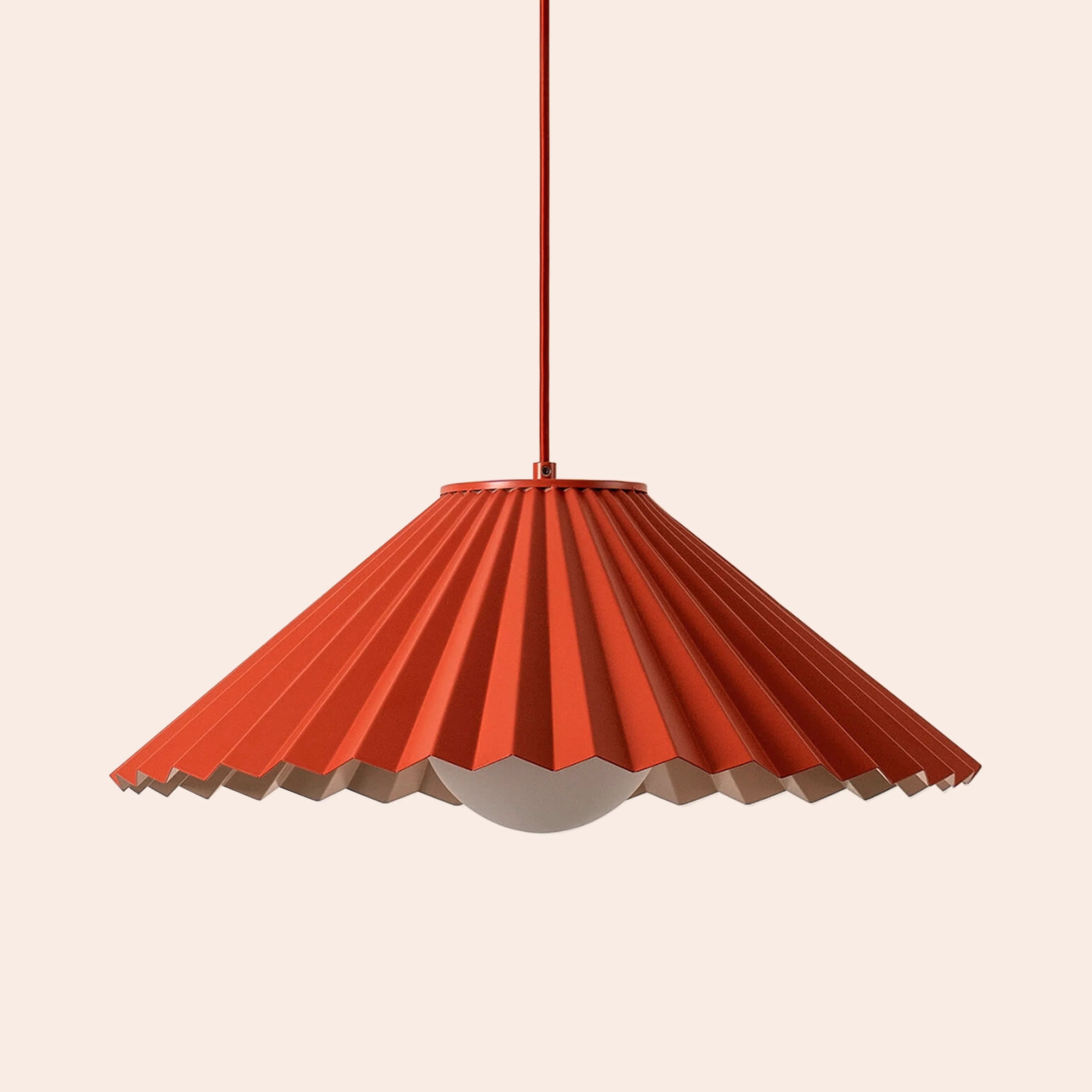 Burnt Orange Pleat Pendant Ceiling Light − Large − Houseof X Emma Gurner houseof.com