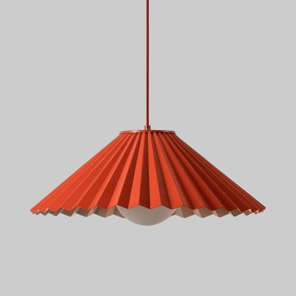 Burnt Orange Pleat Pendant Ceiling Light − Large − Houseof X Emma Gurner houseof.com