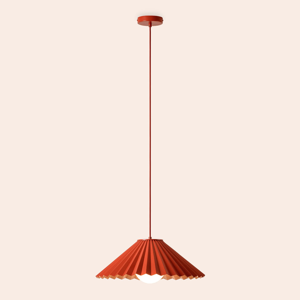Burnt Orange Pleat Pendant Ceiling Light − Large − Houseof X Emma Gurner houseof.com