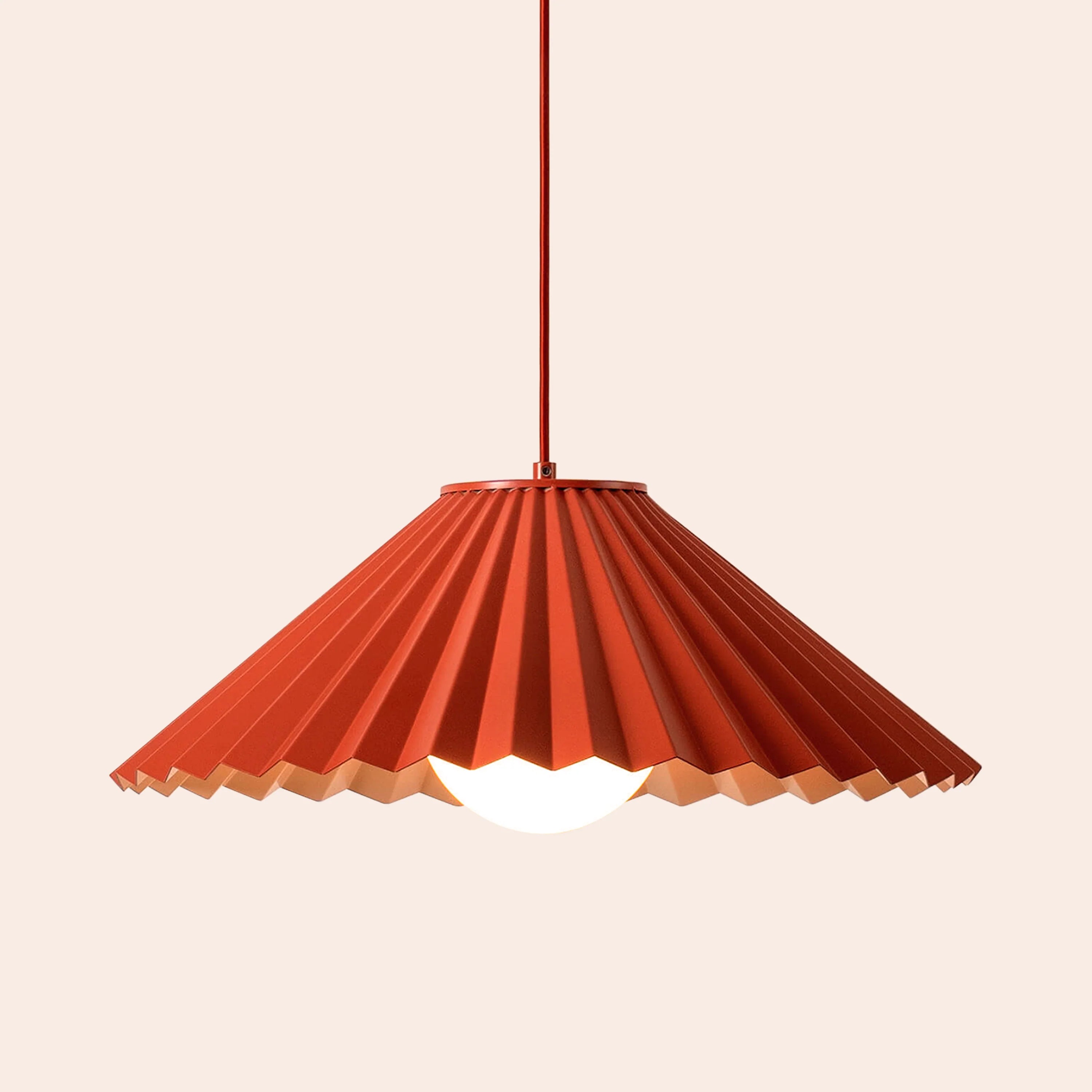 Burnt Orange Pleat Pendant Ceiling Light − Large − Houseof X Emma Gurner houseof.com