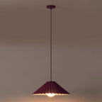 Burgundy Pleat Pendant Ceiling Light − Large − Houseof X Emma Gurner houseof.com