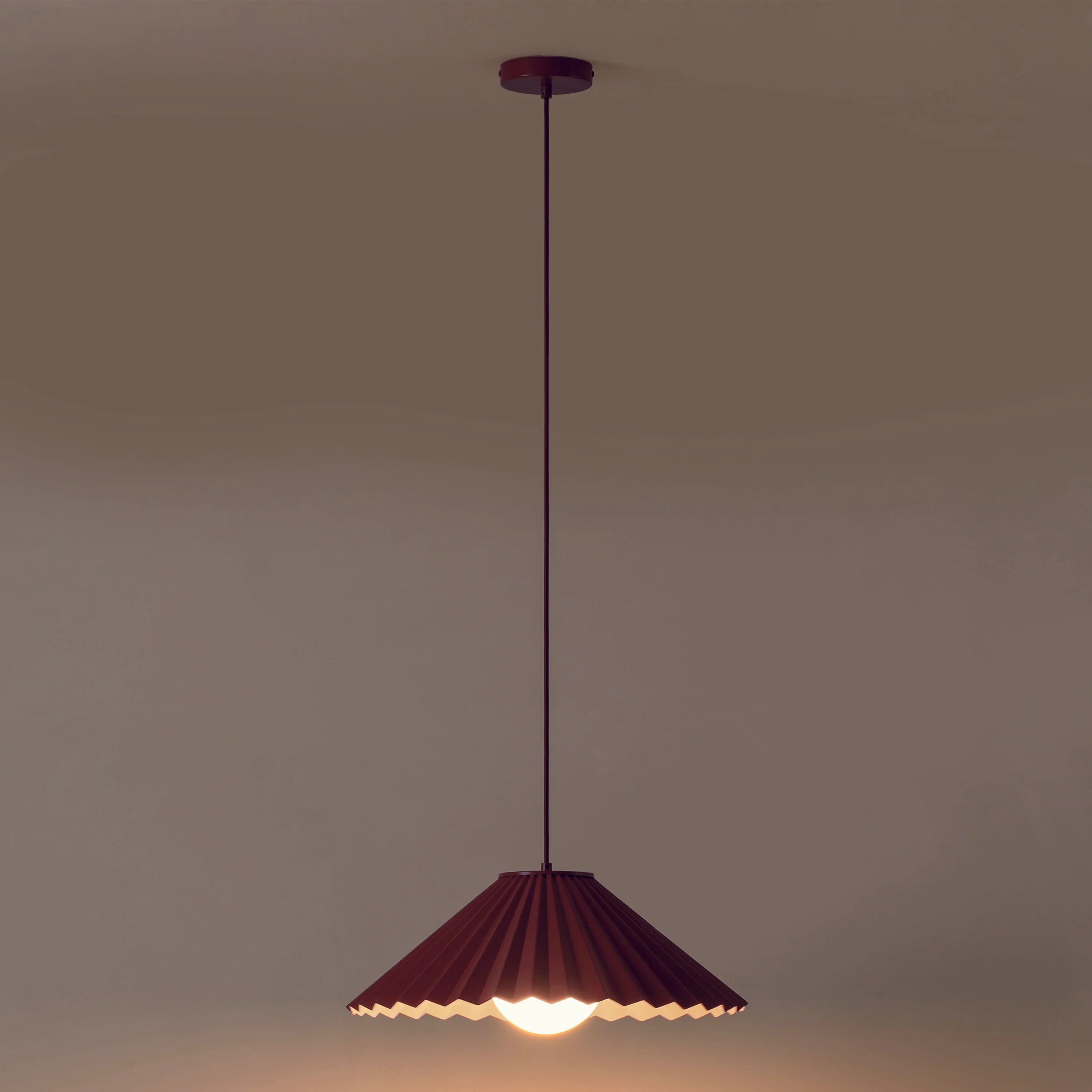 Burgundy Pleat Pendant Ceiling Light − Large − Houseof X Emma Gurner houseof.com