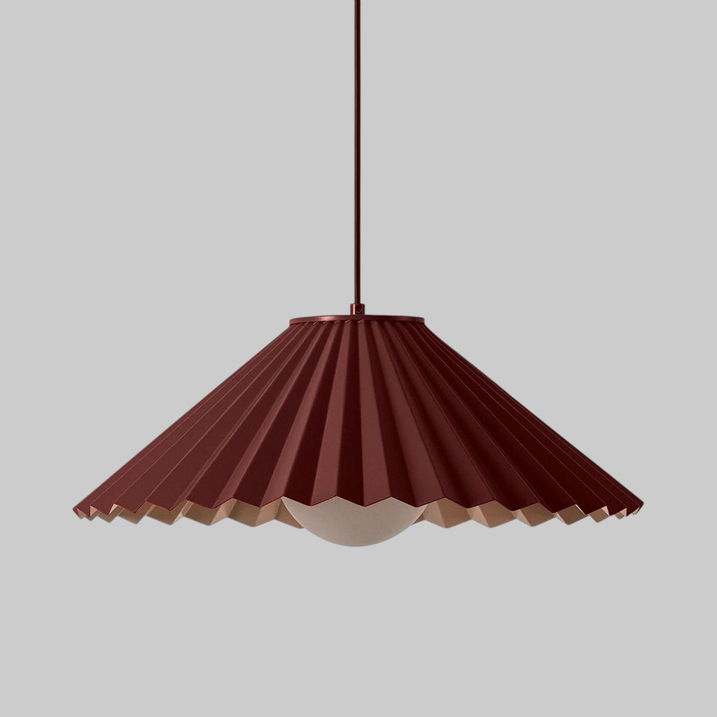 Burgundy Pleat Pendant Ceiling Light − Large − Houseof X Emma Gurner houseof.com