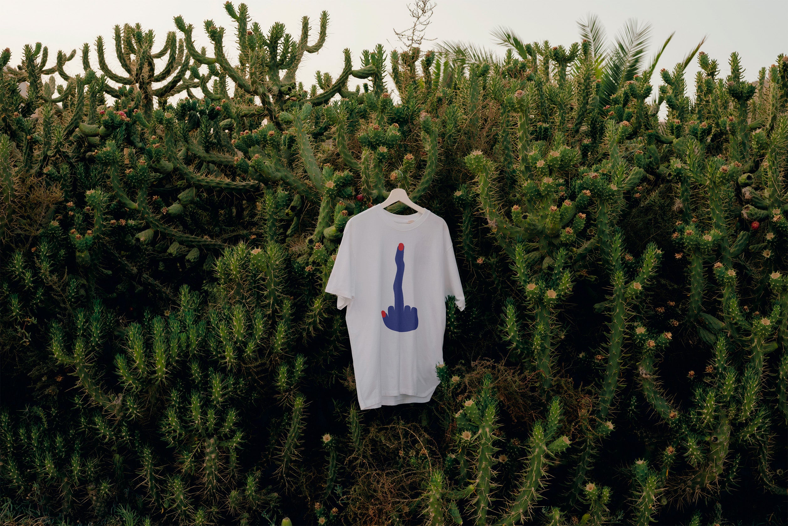 Middlefinger Tshirt hanging in trees