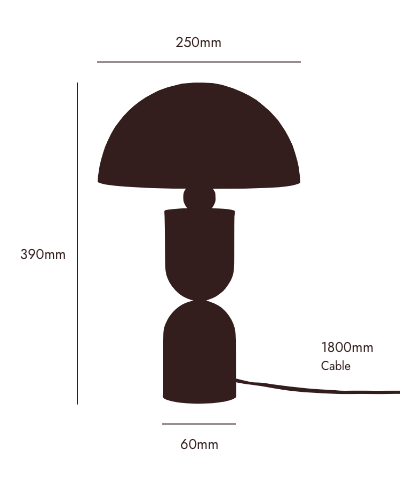 Brass Dome Mushroom Table Lamp − Houseof houseof.com