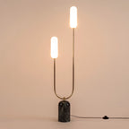 Olive Green Marble Curve Floor Lamp − Houseof houseof.com