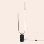 Olive Green Marble Curve Floor Lamp − Houseof houseof.com