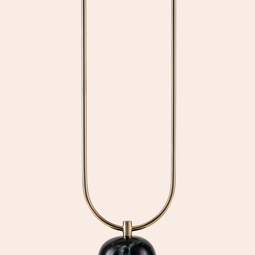 Olive Green Marble Curve Floor Lamp − Houseof houseof.com