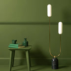 Olive Green Marble Curve Floor Lamp − Houseof houseof.com