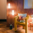 Olive Green Marble Curve Floor Lamp − Houseof houseof.com