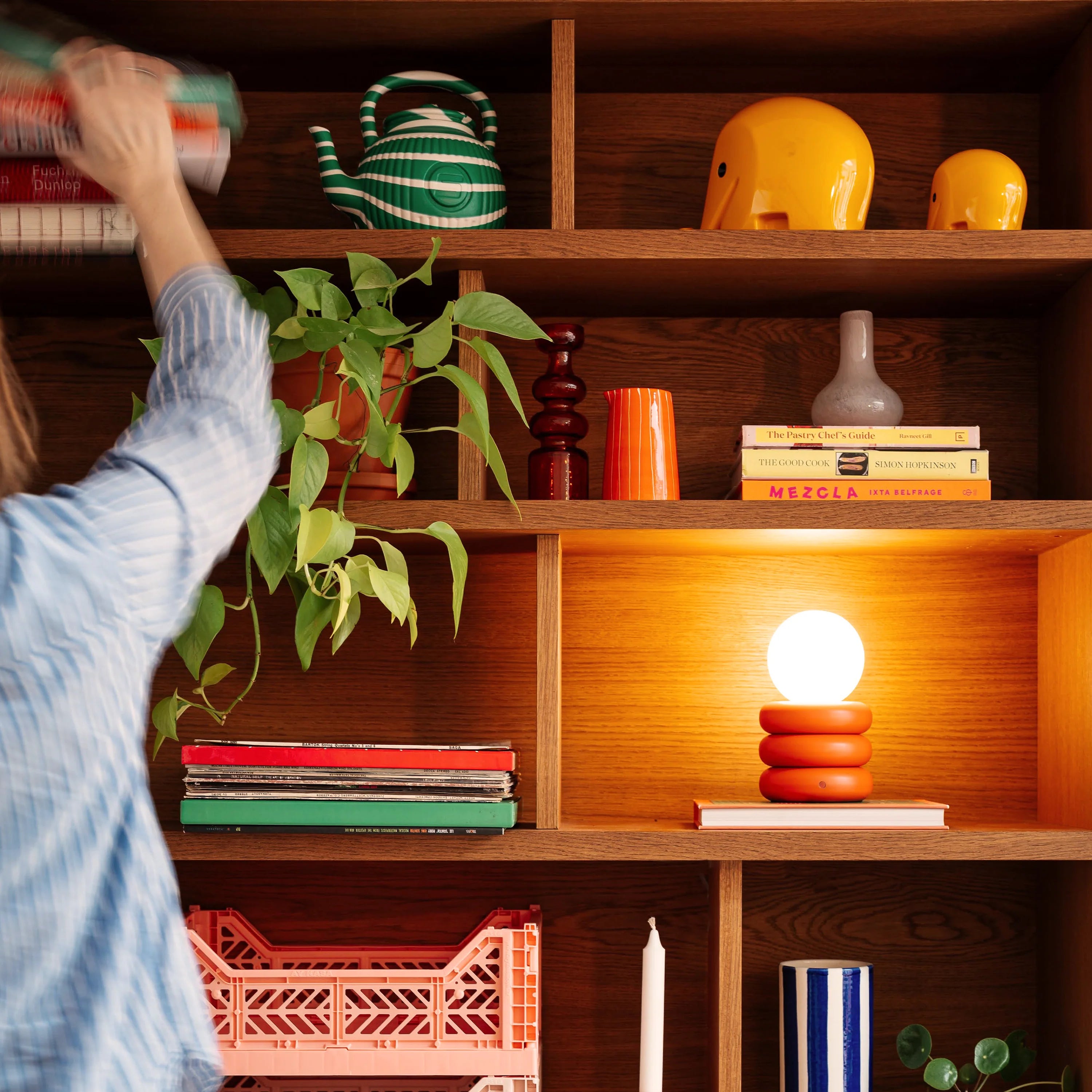 Peel Orange Tube Cordless Table Lamp − Houseof houseof.com